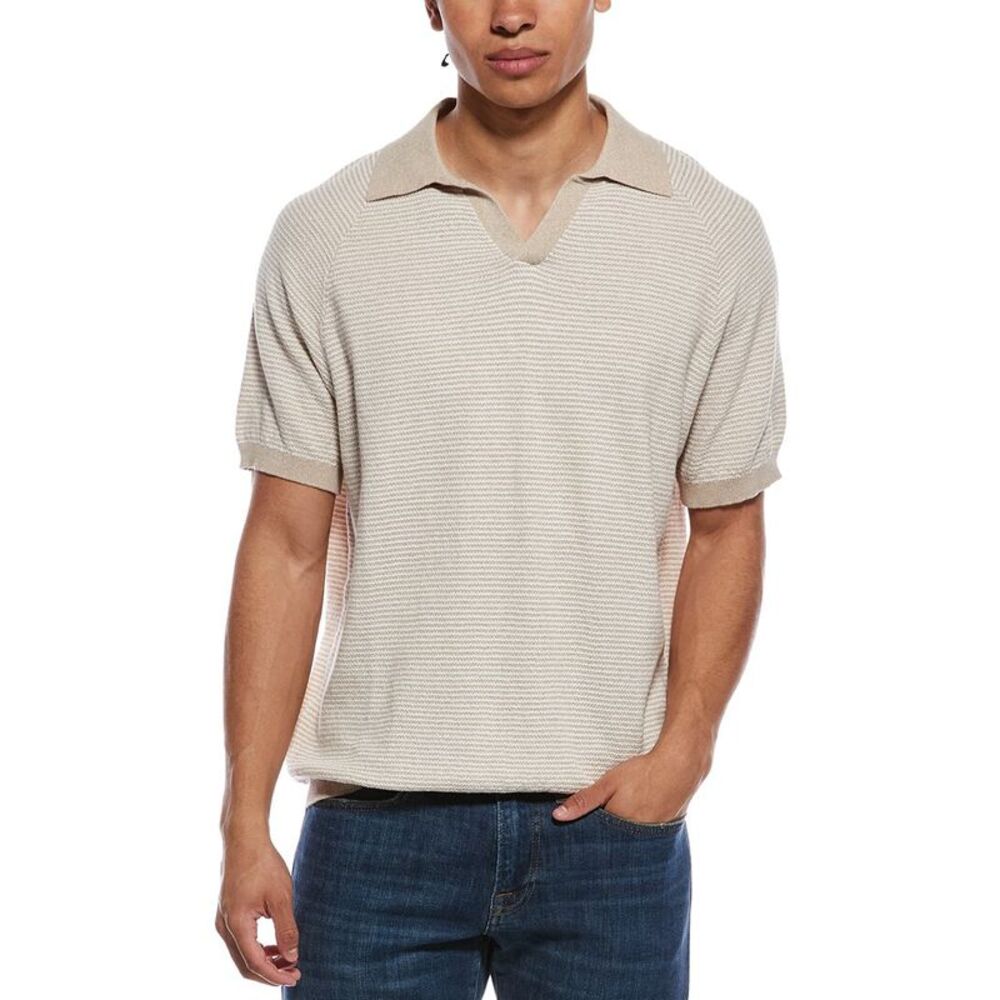 Weatherproof Vintage Mens  Striped Mixy Johnny Collar Shirt, Brown